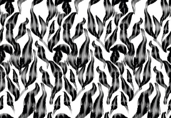 Striped floral pattern. Seamless abstract pattern.