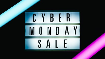 Cyber Monday Sale Lightbox Neon Tubes