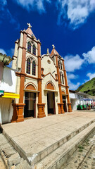 Obraz premium Santa Barbara, Damasco, Antioquia, Colombia. October 5, 2025. Santa Ana Parish is a Colombian Catholic church.