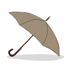 Flat vector illustration of an open umbrella, simple and clean design perfect for rain, weather, and outdoor-related graphics