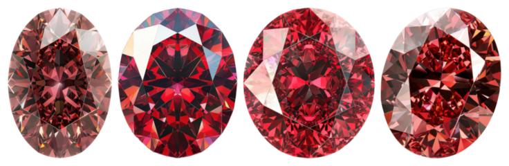 Radiant red gemstones sparkling brilliantly