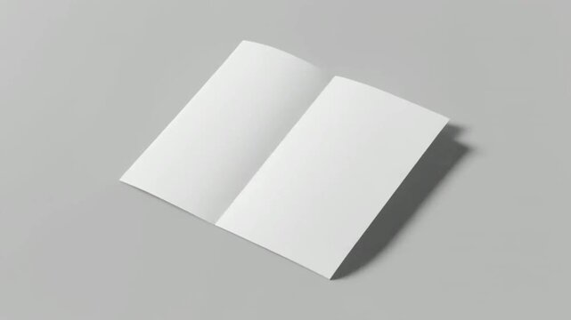 A blank tri-fold paper fold that moves slowly on a gray background.&nbsp; A minimalist and clean concept, perfect for presentations, mockups, or product promotions.r