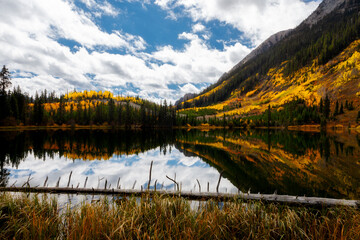 autumn landscape with lake