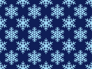 Snowflake simple seamless pattern. Winter pattern Flat vector design. For Christmas wrapping paper, textiles, wallpapers, festive digital projects. Merry Christmas holiday, Happy New Year celebration
