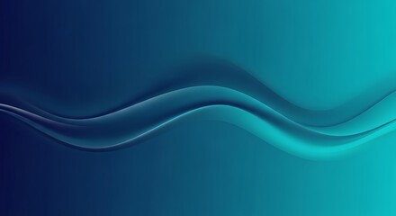 Abstract Blue Green Wave Gradient Background.
