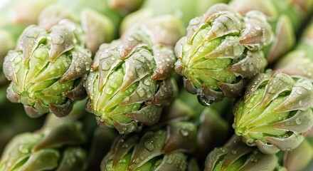 Fresh green asparagus spears close up, healthy vegetable food.