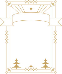 Christmas Geometric Frame with Trees