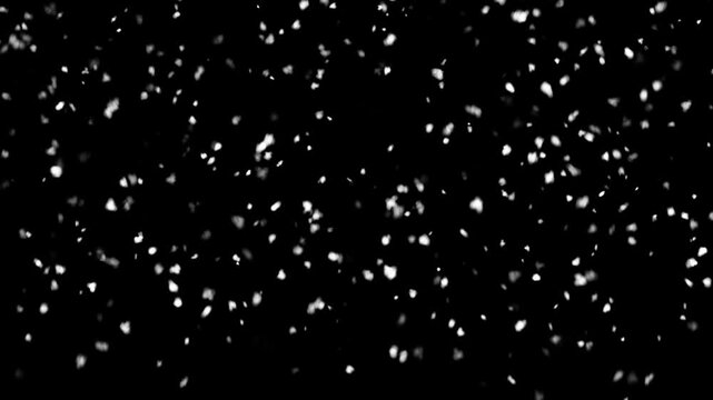 realistic snow flakes falling animation on a black screen background, perfect for winter themes, Christmas videos, festive intros, overlays, and background effects. Winter Snowfall Overlay.