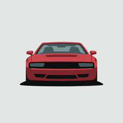 Naklejka premium car front fascia red performance coupe windshield reflection studio