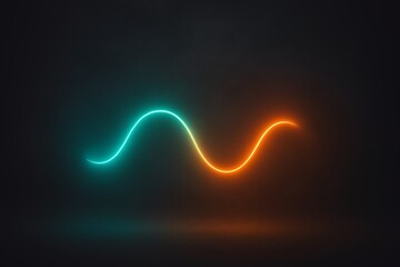 Abstract neon sine wave flowing through colors representing data or energy abstract background of neon lines