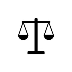 Black Balance Scale Icon &ndash; Justice, Law, Equality, Minimalist Vector Symbol