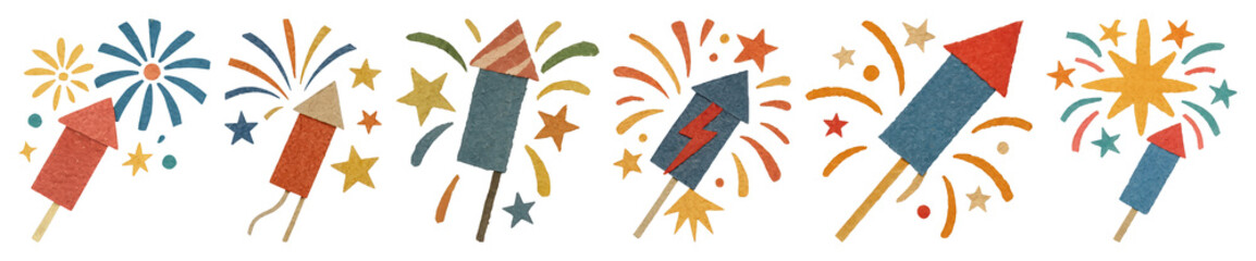 Obraz premium PNG Colorful fireworks celebration illustration, transparent background