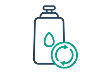 Reusable water bottle icon. line icon style. icon related to sustainable. recycling elements vector illustration