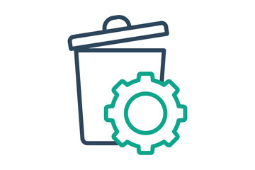 Obraz premium Waste management icon. line icon style. icon related to sustainable. recycling elements vector illustration