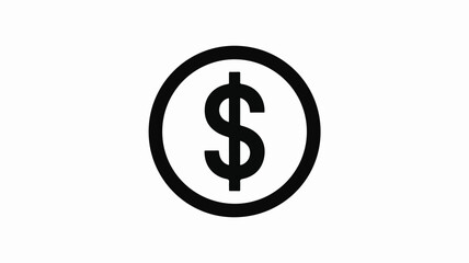 Simple black dollar sign icon symbolizing finance and economy
