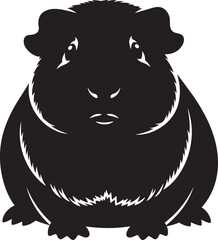 Cute black silhouette guinea pig sitting portrait adorable pet rodent wild animal farm cute rodent mammal wild animal