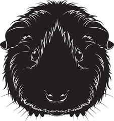 Cute guinea pig portrait black and white line art realistic fur detail charming rodent companion pet