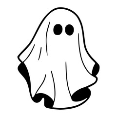 friendly boo ghost mascot for decoration