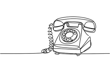 a classic rotary phone with cord, simple vintage communication concept for design, technology, and nostalgia themes.