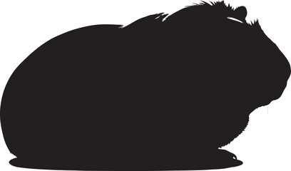 Silhouette of a cute fluffy guinea pig in profile ready for your design projects and creative uses