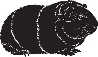 Adorable black guinea pig silhouette art for your projects capturing the essence of a beloved pet