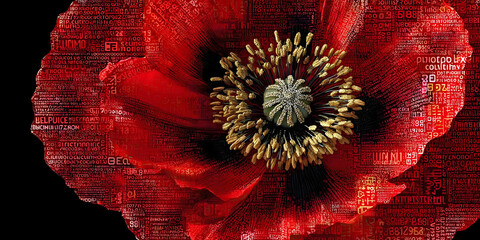 Code in Bloom: The Digital Poppy of Memory and Signal, ai generated.
