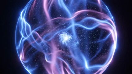 Abstract Energetic Orb Animation Featuring Swirling Plasma and Particle Effects