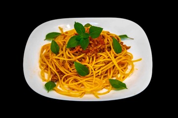 The most traditional spaghetti bolognese, well-lit and well-framed photo