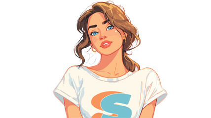 Stylish Woman Shirt S Logo Vector Drawing