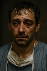 Fototapeta premium An Authentic Portrait of Complete Physical Exhaustion