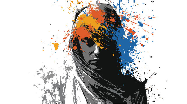 Creative Woman with Spray Paint Vector Illustration for Graphic Design Projects