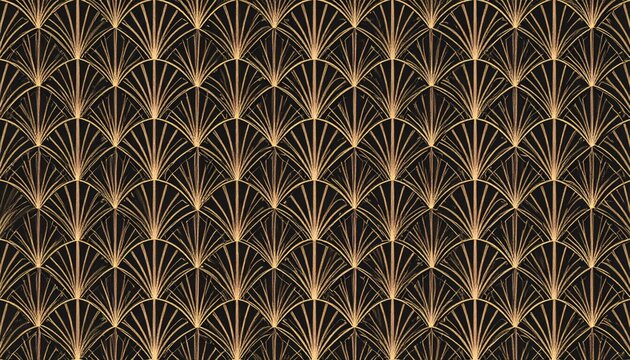 Gold and Black Art Deco Seamless Pattern