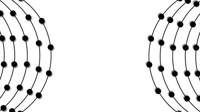 Black Circles Animation on White Background