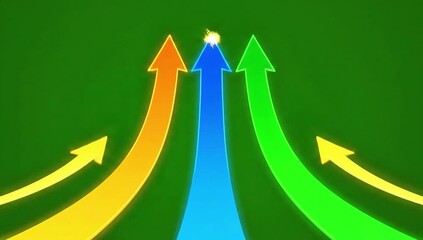 2026 New Year animation of line art icons morphing, symbols of hope, growth, and new beginnings on green screen.