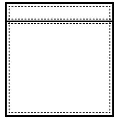 Minimalist T-shirt Pocket Outline Vector Illustration