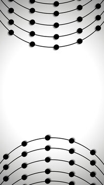 Black Circles with Lines on White Background