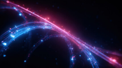 Fototapeta premium Dynamic light trails creating patterns in dark space digital art creative environment artistic viewpoint