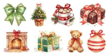Obraz na płótnie Canvas PNG Festive holiday illustrations evoke warmth, element set on transparent background