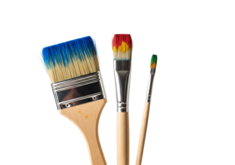 Paint Brushes with Colorful Bristles