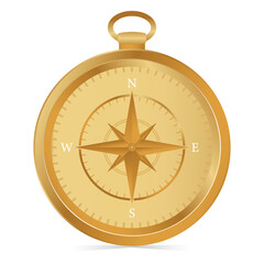 Gold compass rose navigation direction travel icon