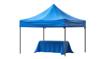 3d branded display tent with foldable table background isolated on a Transparent background, PNG file.