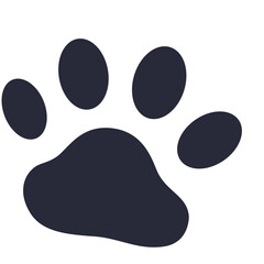 Clear black dog paw print, perfect for pet care, adoption, or animal-themed design layouts.

