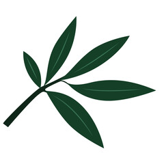 Stylish green leaf branch with five leaves, perfect for premium, botanical, or eco-themed visual projects.

