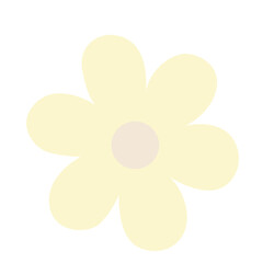 Yellow flower with layered petals, cheerful flat design perfect for summer themes, greeting cards, and bright floral art.
