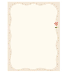 Beige ornate frame with corner flowers, classic style perfect for menus, invitations, and sophisticated botanical illustrations.
