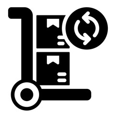 procurement trolley glyph icon for order costing process