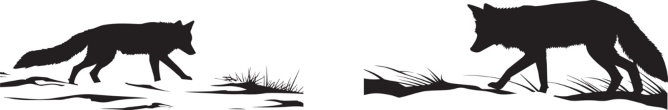 Silhouette wolf vector walking drawing art illustration design graphic image