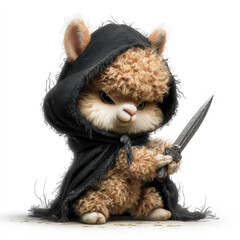 Cunning furry warrior enchanted forest character illustration fantasy realm close-up adventure theme