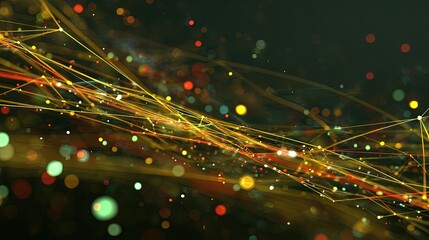 Abstract Glowing Lines And Particles Background