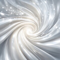 Abstract Swirling White Fabric Design With Sparkle